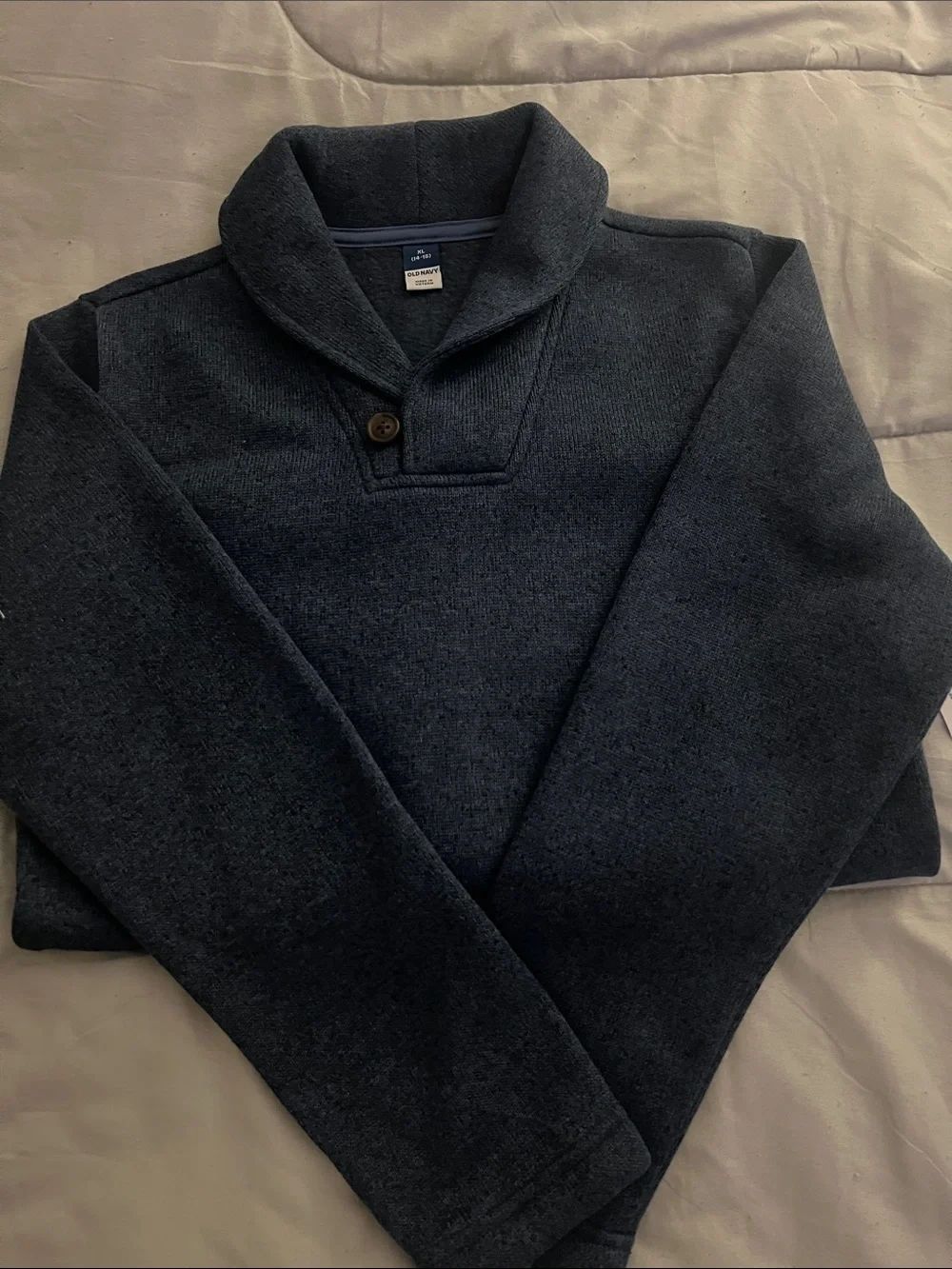 Old Navy Men's Dark Navy Shawl-Collar Pullover Sweater
